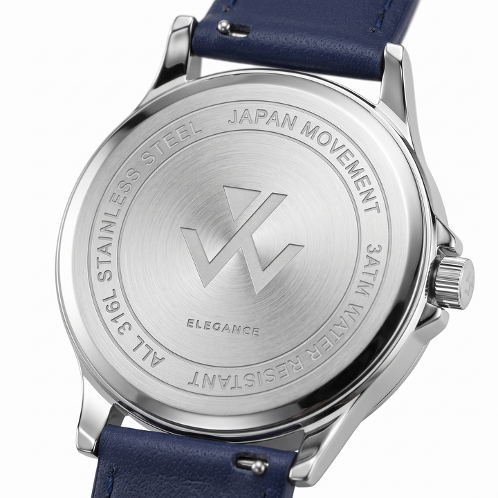 Dos du boîtier acier inoxydable 316L de la montre homme Azurite William Wohler