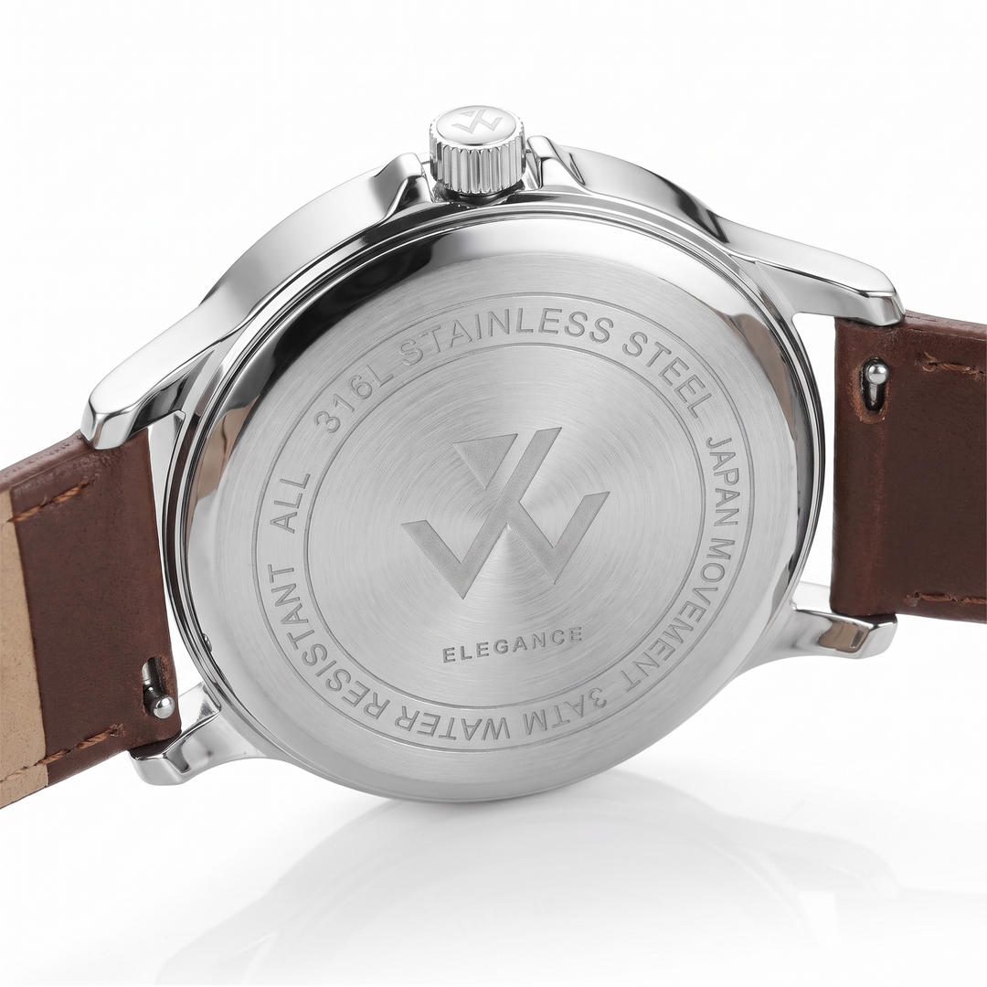 Dos du boîtier acier inoxydable 316L de la montre homme Bronzite William Wohler