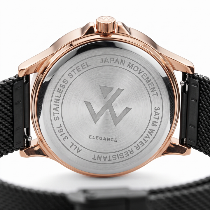 Dos du boîtier acier inoxydable 316L de la montre homme Émeraude Éclat d&