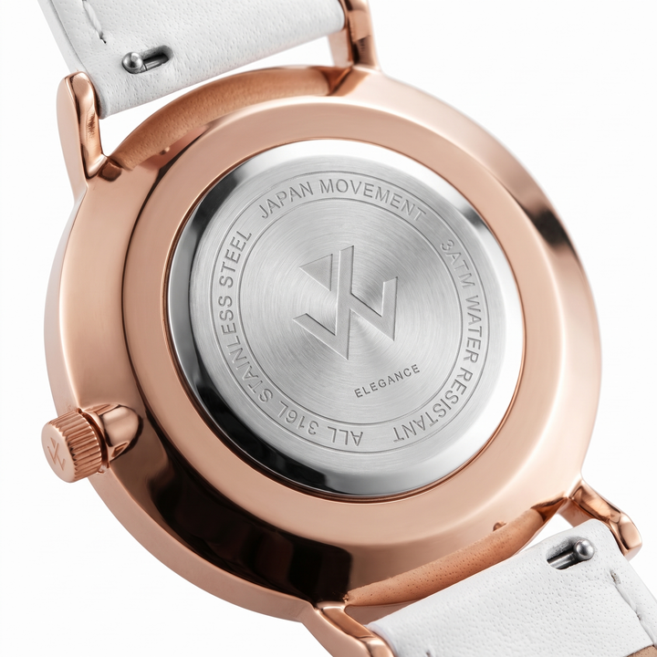 Dos du boîtier acier inoxydable 316L de la montre femme Muguet William Wohler