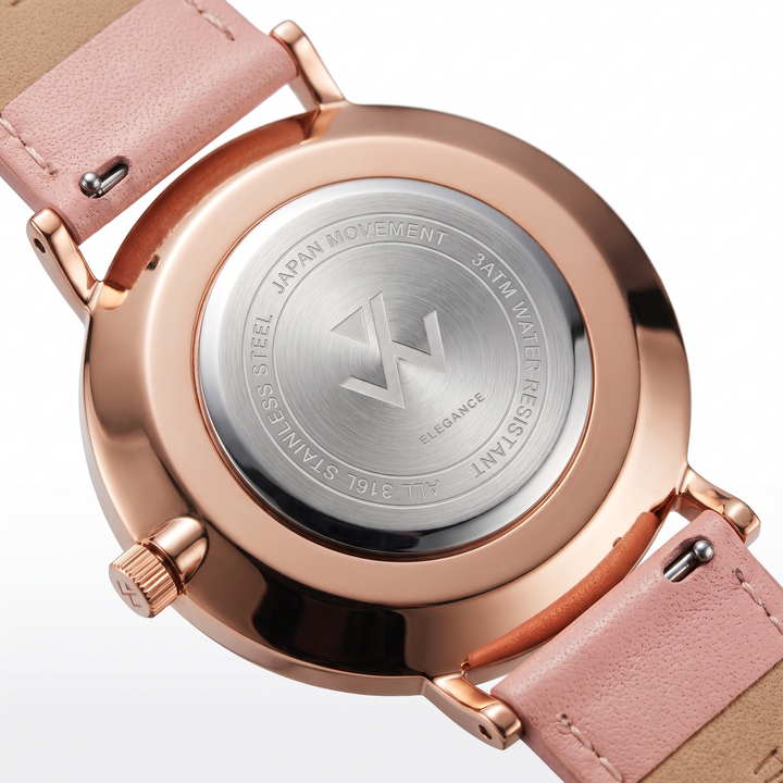 Dos du boîtier acier inoxydable 316L de la montre femme Orchidée d&
