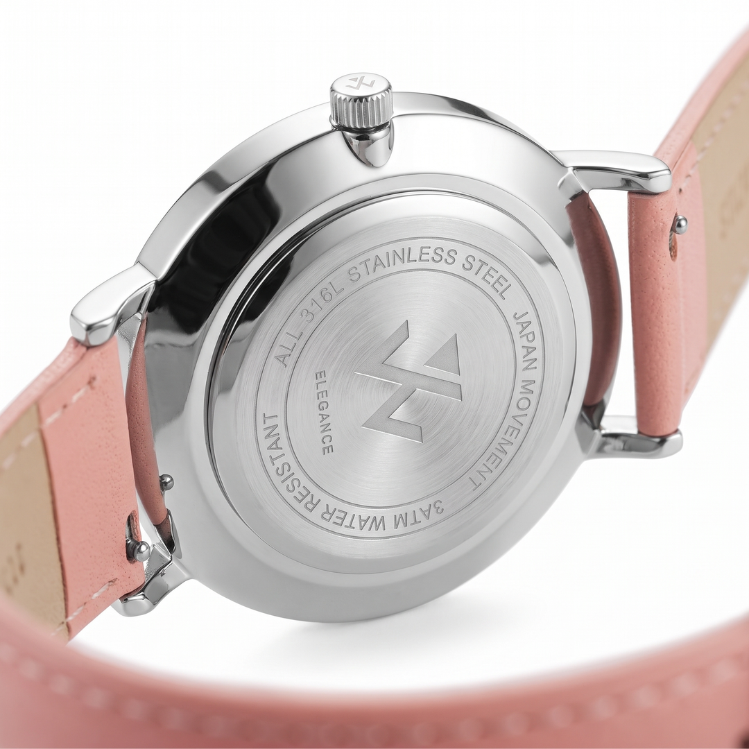 Dos du boîtier acier inoxydable 316L de la montre femme Orchidée William Wohler